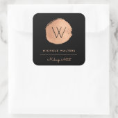 深いブラックフェイクフォイルバラ金ゴールドモノグラム事業 スクエアシール (バッグ)