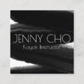 深いブラック絵を描イストライプクのブラシストローク水 スクエア名刺 (正面)