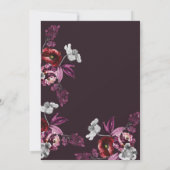 深いブルゴーニュフローラダーク&ムーディブライダルシャワーイン 招待状 (裏面)