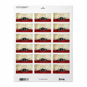 深いブルゴーニュミュージカルフラワースワール差出人住所 ラベル (フルシート)