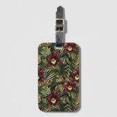 深いブルゴーニュレッドランクジャングル誕生日 ラゲッジタグ (正面縦)