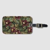 深いブルゴーニュレッドランクジャングル誕生日 ラゲッジタグ (正面横)