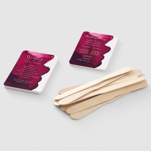 深いブルゴーニュ赤水色抽象芸術インクワインレッド ハンドファン (組立なし)