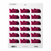 深いブルゴーニュ赤水色抽象芸術インクワインレッド ラベル (フルシート)