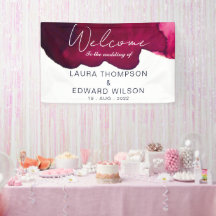 深いブルゴーニュ赤水色抽象芸術インクワインレッド