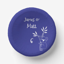 深いブルーおもしろいオーストラリア動物誕生日 ペーパーボウル