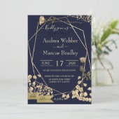 深いブルーとシャンパン 招待状 (スタンド正面)