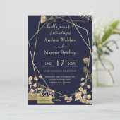 深いブルーとシャンパン 招待状 (スタンド正面)