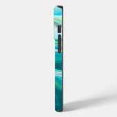 深いブルーとティール（緑がかった色）グリーン海マーブルアート Case-Mate iPhoneケース (裏面 / 左)