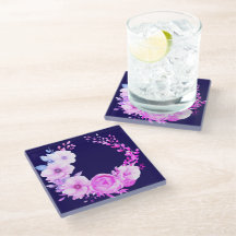 深いブルーとピンクのフローラ