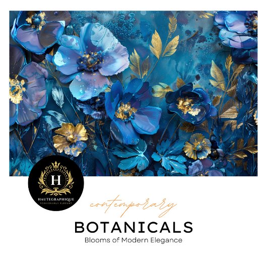 深いブルーと金ゴールドフローラの分離 薄葉紙