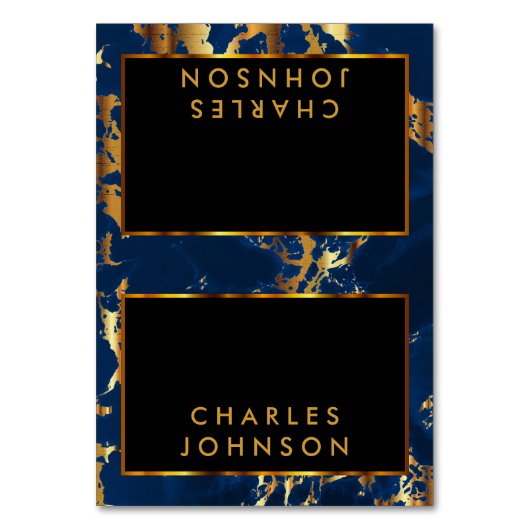 深いブルーと金ゴールドマーブル – 座席表 テーブルナンバー (正面)