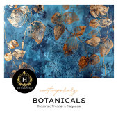 深いブルーと金ゴールドリーフティッシュペーパー 薄葉紙