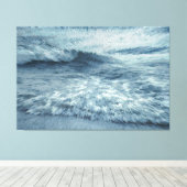 深いブルーの北ビーチとクラッシュ波 キャンバスプリント (インサイチュ (ウッドフロア))