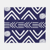 深いブルーアフリカンボゴランフリースブランケット フリースブランケット (正面(横))