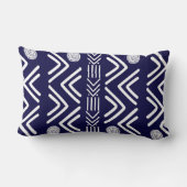 深いブルーアフリカ装飾用クッション ランバークッション (裏面)