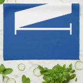 深いブルーイニシャルレターモノグラムモダンスタイリッシュ キッチンタオル (折り畳み)