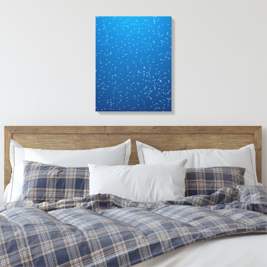 深いブルーウォーターと小さな泡 キャンバスプリント (インサイチュ (寝室))