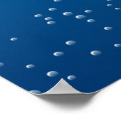 深いブルーウォーターと小さな泡 ポスター (角)