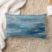 深いブルーウォーター装飾用クッションオリジナルアート ランバークッション (ブランケット)