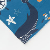 深いブルーオールティーズ航海のフリースブランケット フリースブランケット (角)