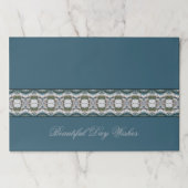 深いブルーグレー紙ランチョンマット ペーパーパッド (正面)