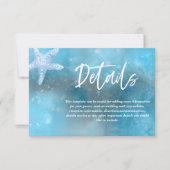 深いブルーシーサマー結婚ズのエンクロージャカード 出欠カード (正面)