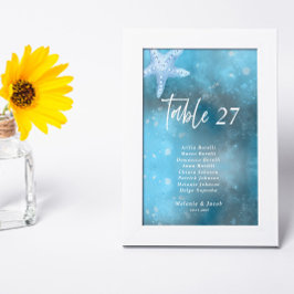 深いブルーシーサマー結婚ズゲスト名 テーブルナンバー