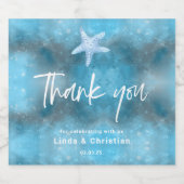 深いブルーシーサマー結婚ズ スパークリングワインラベル (シングルラベル)