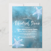深いブルーシー結婚のリハーサルディナー 招待状 (正面)