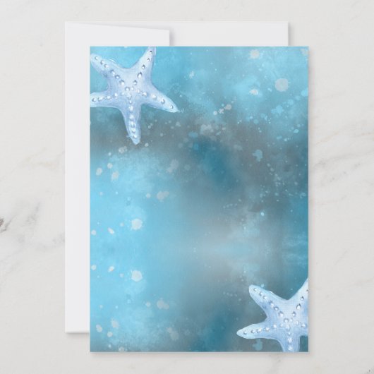 深いブルーシー結婚のリハーサルディナー 招待状 (裏面)