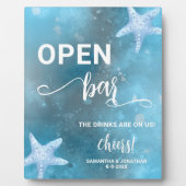 深いブルーシー結婚ズウェルカム フォトプラーク (正面)