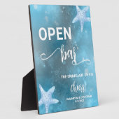 深いブルーシー結婚ズウェルカム フォトプラーク (側面)