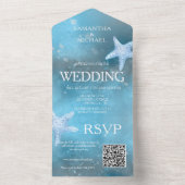 深いブルーシー結婚ズオールインワン招待状 オールインワン招待状 (内側)