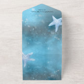 深いブルーシー結婚ズオールインワン招待状 オールインワン招待状 (外側)