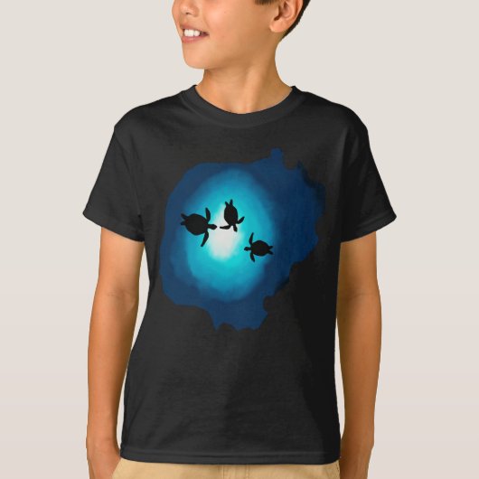 深いブルースイミングカメ Tシャツ (正面)
