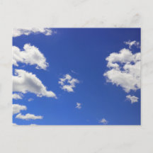 深いブルースカイホワイトフワフワ雲、写真