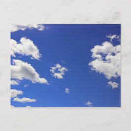 深いブルースカイホワイトフワフワ雲、写真 ポストカード