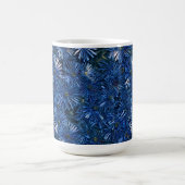 深いブルースタイル化された花茶/コーヒーマグ コーヒーマグカップ (中央)