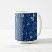 深いブルースタイル化された花茶/コーヒーマグ コーヒーマグカップ (正面右)