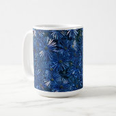 深いブルースタイル化された花茶/コーヒーマグ コーヒーマグカップ (正面左)