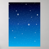深いブルースターリーナイトスカイ ポスター (正面)