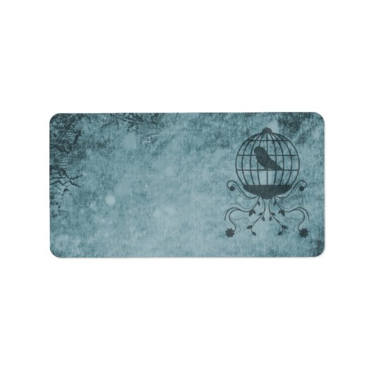 深いブルースチームパンクバードケージ住所 シール (正面)