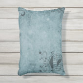 深いブルースチームパンクバードケージ アウトドアクッション (正面(縦))