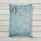 深いブルースチームパンクバードケージ アウトドアクッション (裏面(縦))