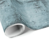 深いブルースチームパンク鳥かご包み紙 ラッピングペーパー (ロールコーナー)