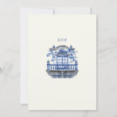 深いブルーチノワセリーヴィンテージ結婚フローラ セーブザデート (裏面)