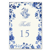 深いブルーチノワセリーヴィンテージ結婚フローラ テーブルナンバー (裏面)