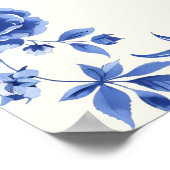 深いブルーチノワセリーヴィンテージ結婚フローラ ポスター (角)