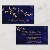 *~*深いブルーナイトスカイボタニカルウィローブランチ 名刺 (正面/裏面)